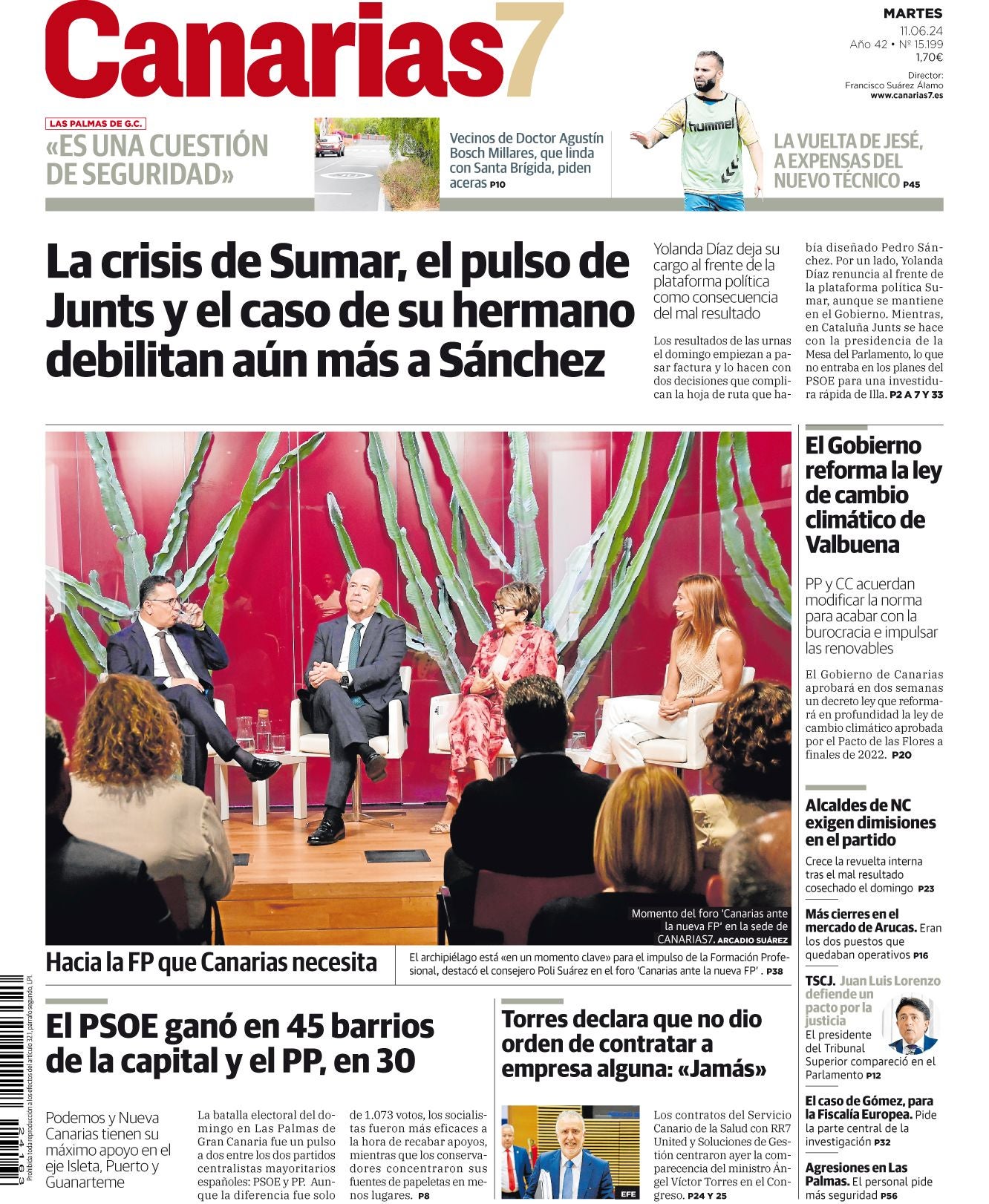 Vea La Portada De Canarias De Este Martes De Junio Canarias