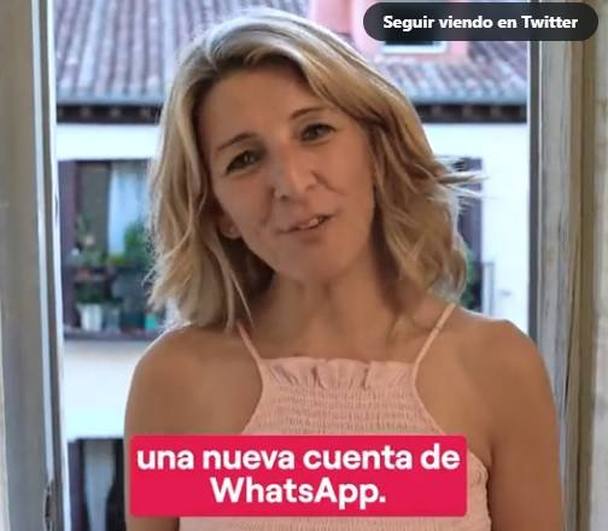 Yolanda Díaz abre una cuenta de WhatsApp para hablar con los ciudadanos