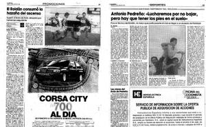 16/6/1991 El Roldán logró un histórico ascenso a Segunda B hace casi treinta años. Fue toda una hazaña de un club del fútbol modesto. Antonio Pedreño era su entrenador y sacó el máximo partido a su equipo./