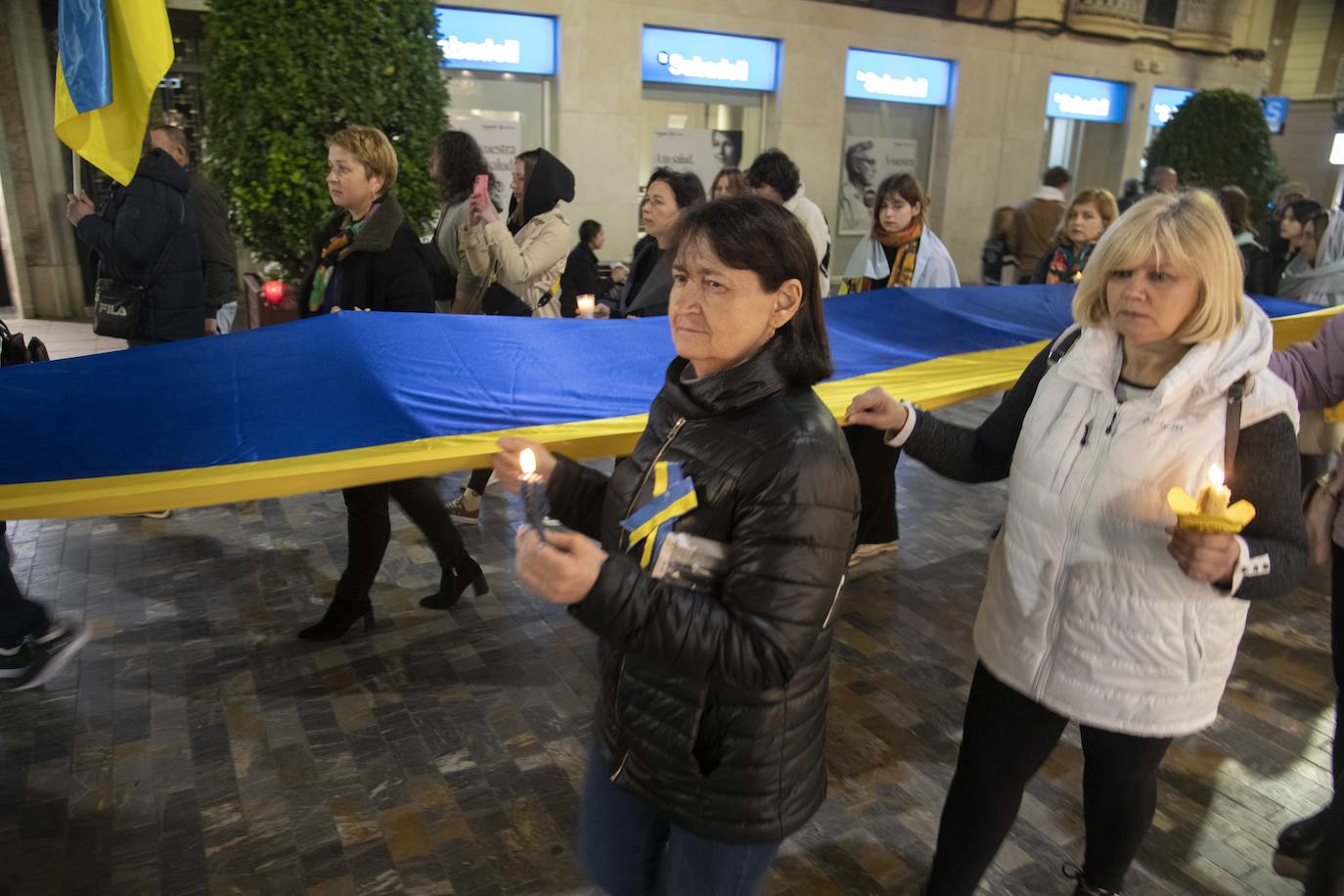 La protesta contra la invasión de Ucrania de Cartagena, en imágenes