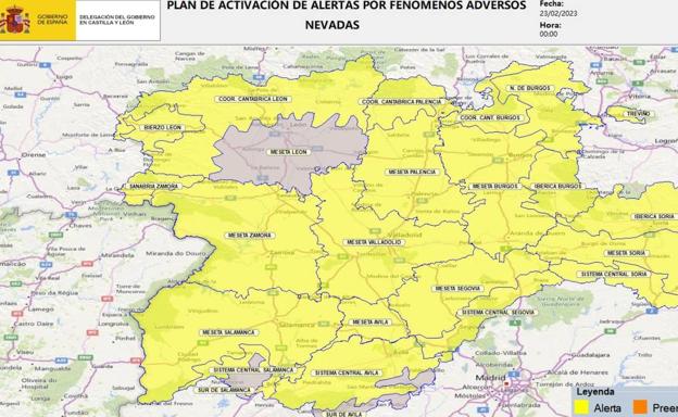 Alerta por nieve en toda la provincia de Salamanca para este jueves