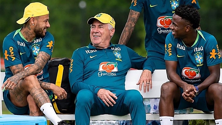 El mejor Vinicius, el Neymar menos problemático y el Ancelotti de siempre: «Brasil es como el Real Madrid»