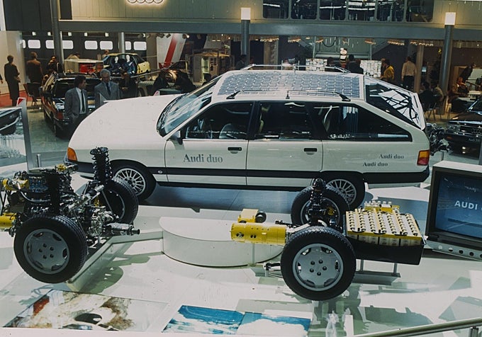 Presentación del primer Duo de Audi, en el Salón de Ginebra de 1990