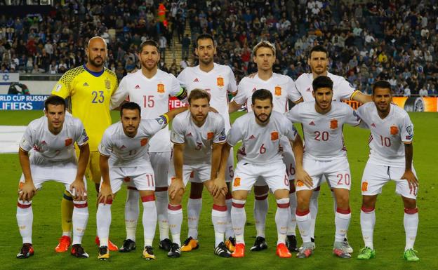 La selección, antes del partido ante Israel. 