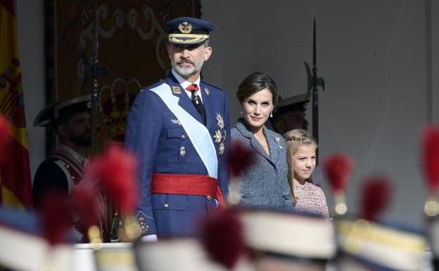 Los Reyes, durante el desfile del 12 de octubre.