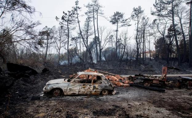 Efectos de uno de los incendios en Galicia.