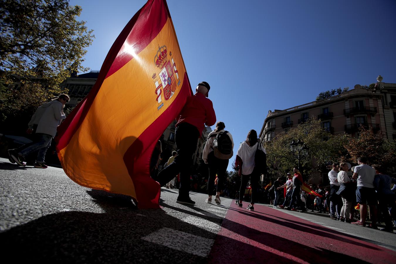 La marcha convocada por Societat Civil Catalana bajo el lema 'Tots som Catalunya. Per la convivència, seny!