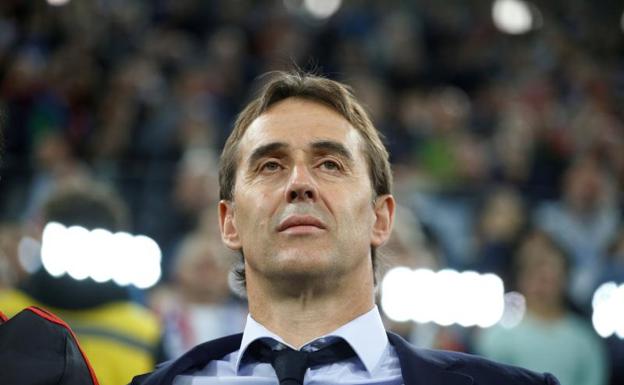 Julen Lopetegui, en San Petersburgo, antes del amistoso Rusia-España. 