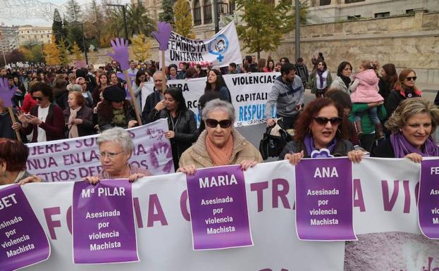 Manifestación en Granada del Día Internacional contra la Violencia de Género. 