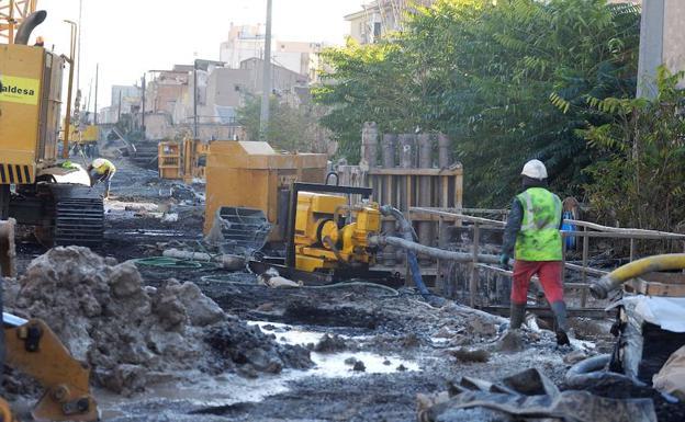 Imagen de las obras del soterramiento, tomada la semana pasada.