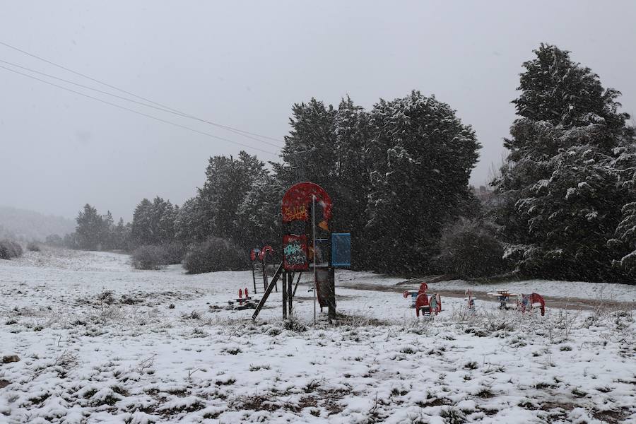 La incesante nieve ha caído durante toda la jornada del sábado ha dejado bellas estampas en la ciudad