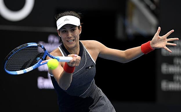 Garbiñe Muguruza, durante el partido ante Bertens. 