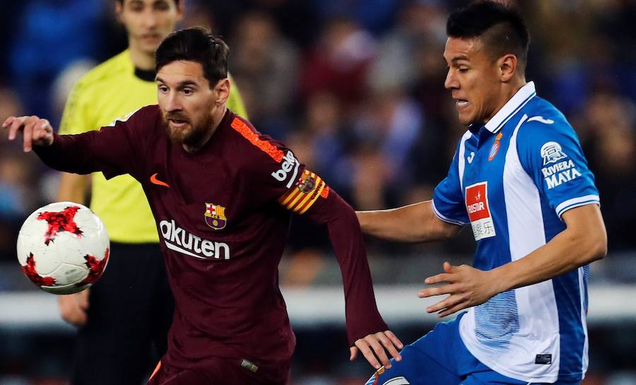 Un tanto de Melendo le dio la victoria al conjunto perico en la ida de cuartos de Copa y dejó en 29 la racha de partidos invicto del Barcelona. 