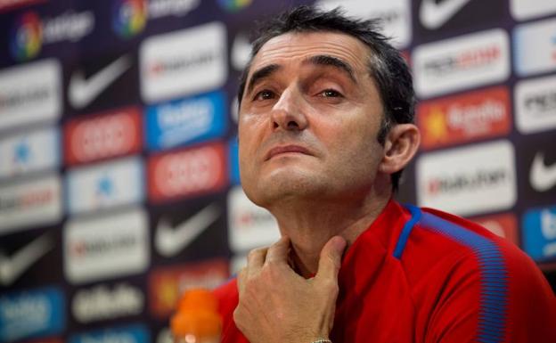 Ernesto Valverde, en rueda de prensa.