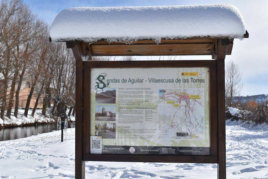 La madrugada del 1 al 2 de febrero de 2018 ha dejado estas imágenes en Aguilar de Campoo.