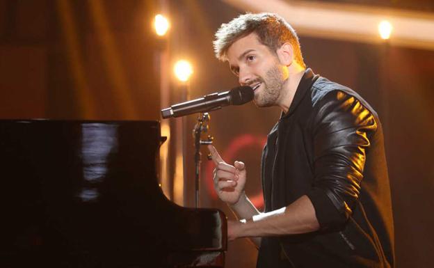 Pablo Alborán durante el concierto en la gala 'OT 2017'. 