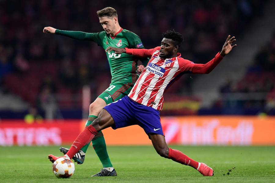 El Atlético venció por 3-0 al Lokomotiv de Moscú en la ida de los octavos de final de la Liga Europa. Saúl abrió el marcador con un golazo, Costa anotó al rechace y Koke puso la sentencia tras una asistencia de Juanfran.