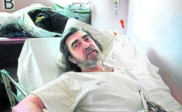 Francisco, el vigilante herido por un ultra dell Olympique de Marsella. 