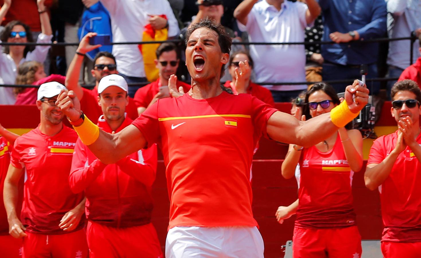 Rafael Nadal, número 1 mundial, disputó el cuareto partido de la elminatoria entre España y Alemania ante Alexander Zverev.