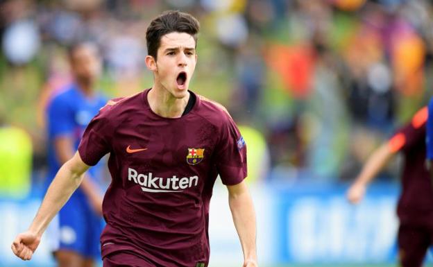 Alejandro Marqués celebra uno de sus dos goles en la final. 