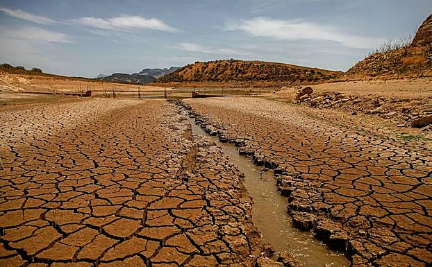 Sequía en una superficie de Ardales, cerca de Málaga.
