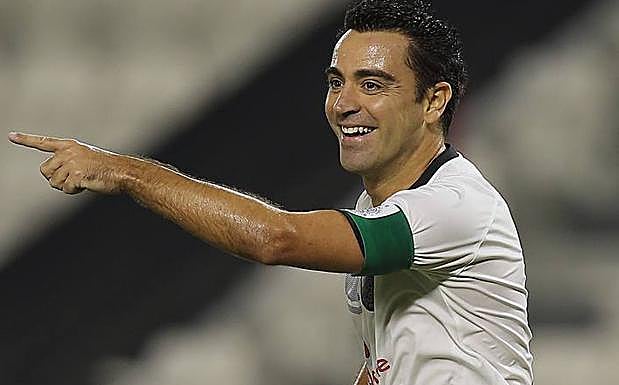 Xavi Hernández, en un partido con el Al Sadd, 