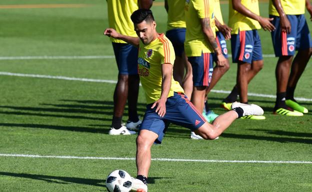 Radamel Falcao, en un entrenamiento. 