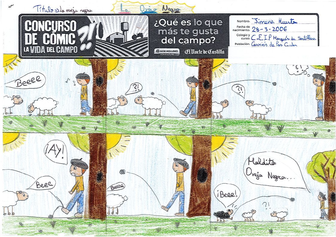 Primer premio Cómic 5º y 6º Primaria. Jimena Huertas.