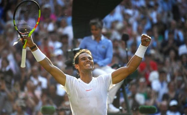 Rafa Nadal celebra su victoria sobre el checo Jiri Vesely. 