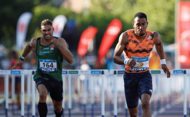 Orlando Ortega, durante la final de los 110 vallas del Campeonato de España. 