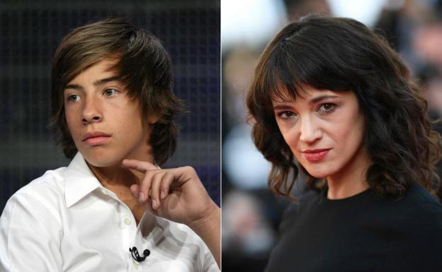 Jimmy Bennett y Asia Argento. 