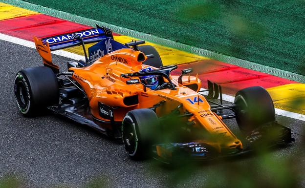 Fernando Alonso, en el circuito de Spa. 