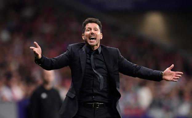 Simeone, durante el partido ante el Brujas. 