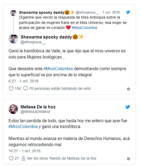 Respuestas a los comentarios de la representante colombiana. 