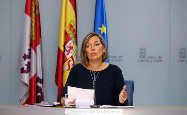 La consejera de Agricultura y Ganadería y portavoz de la Junta de Castilla y León, Milagros Marcos, comparece en rueda de prensa posterior al Consejo de Gobierno. 