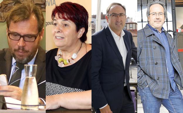 De izquierda a derecha: Óscar Puente, alcalde de Valladolid, Clara Luquero, Segovia, Alfonso Polanco, Palencia y Francisco Guarido, Zamora. 