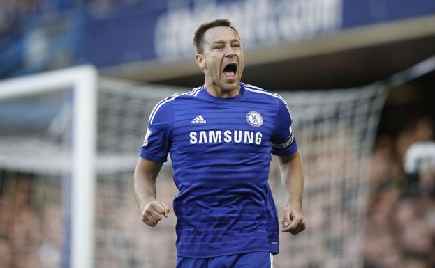 John Terry durante el Chelsea-Manchester United en abril de 2015