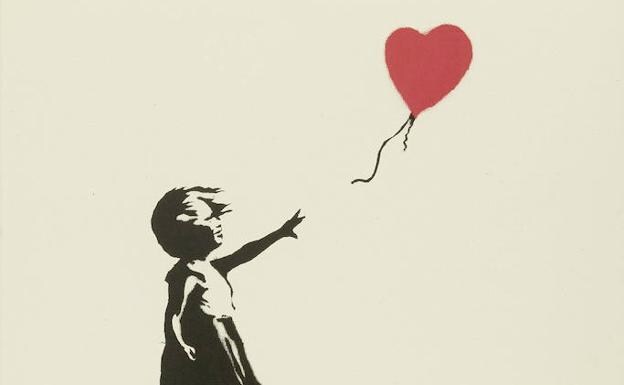 La obra titulada 'Balloon Girl' del artista grafitero británico Banksy.