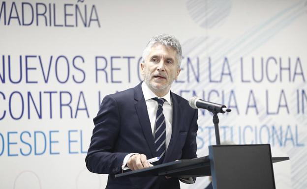 Fernando Grande Marlaska, durante unas jornadas sobre lucha contra la violencia en la infancia