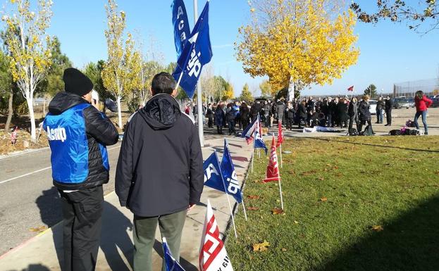 Huelga de funcionarios en la cárcel de Topas, en Salamanca. 