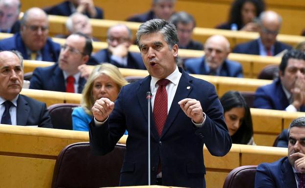 Ignacio Cosidó, portavoz del PP en el Senado, durante su intervención en la sesión de control.