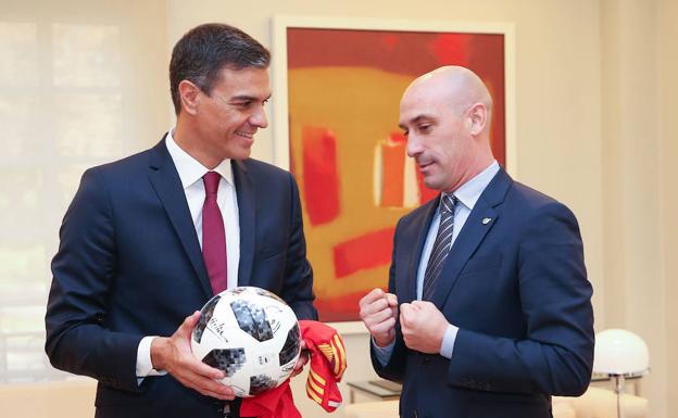 Pedro Sánchez y Luis Rubiales. 