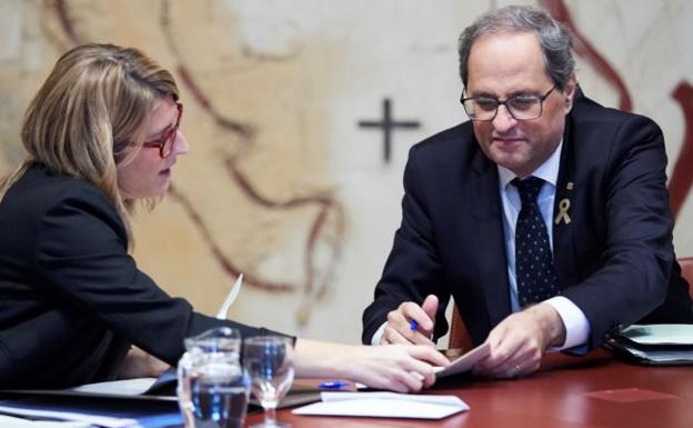 El presidente de la Generalitat, Quim Torra, y su vicepresidenta, Elsa Artadi.