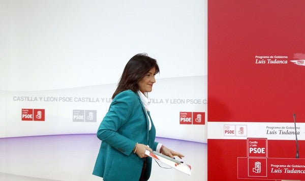 La secretaria de Organización del PSOE de Castilla y León, Ana Sánchez, este lunes en Valladolid. 