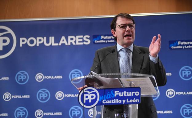 Alfonso Fernández Mañueco, durante la intervención en la Convención provincial del PP. 