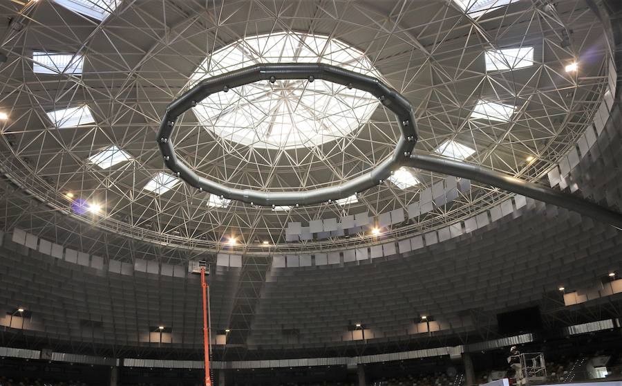 Las obras de mejora de la acústica del Coliseum finalizarán este fin de semana. Se han instalado más de 2.200 paneles por un importe de 105.000 euros