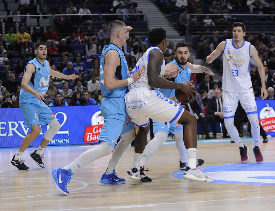 Un resumen en imágenes del partido que ha enfrentado hoy al Movistar Estudiantes y el San Pablo Burgos en el Wizink Center de Madrid.