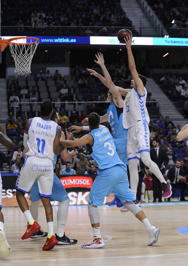 Un resumen en imágenes del partido que ha enfrentado hoy al Movistar Estudiantes y el San Pablo Burgos en el Wizink Center de Madrid.