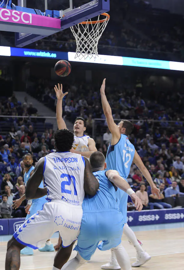 Un resumen en imágenes del partido que ha enfrentado hoy al Movistar Estudiantes y el San Pablo Burgos en el Wizink Center de Madrid.