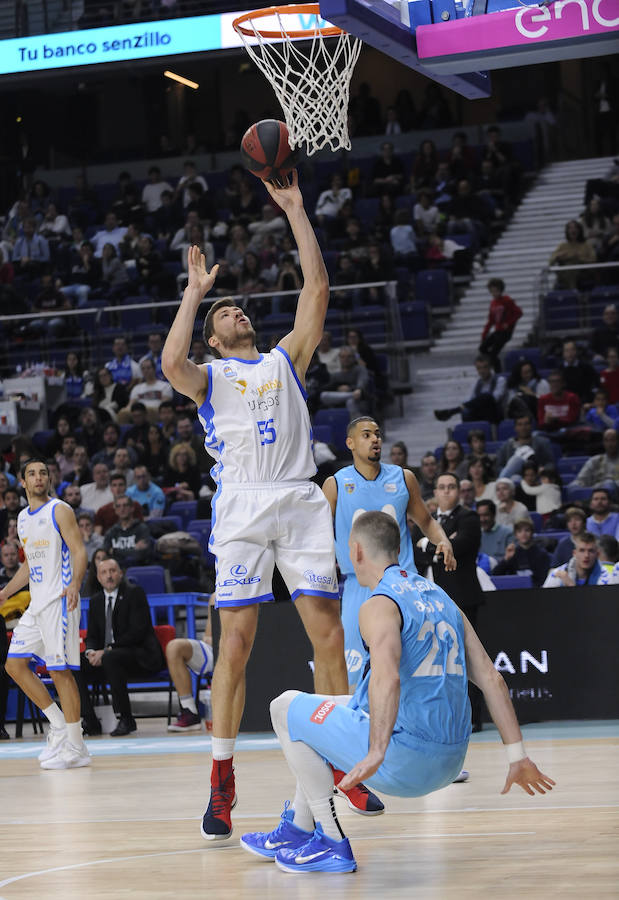 Un resumen en imágenes del partido que ha enfrentado hoy al Movistar Estudiantes y el San Pablo Burgos en el Wizink Center de Madrid.